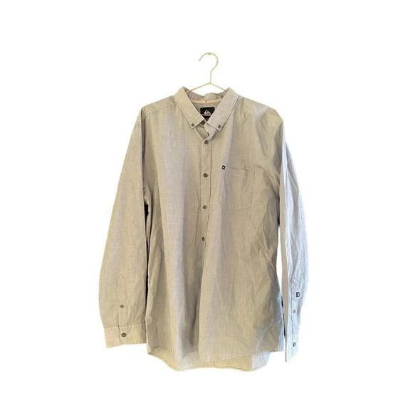 NWT Quiksilver Men's grey Regular Fit Button Down Shirt Size XL - Picture 1 of 5